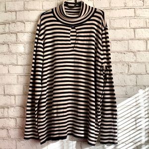 LANE BRYANT Peek-a-Boo Sweater Black Gold Tan